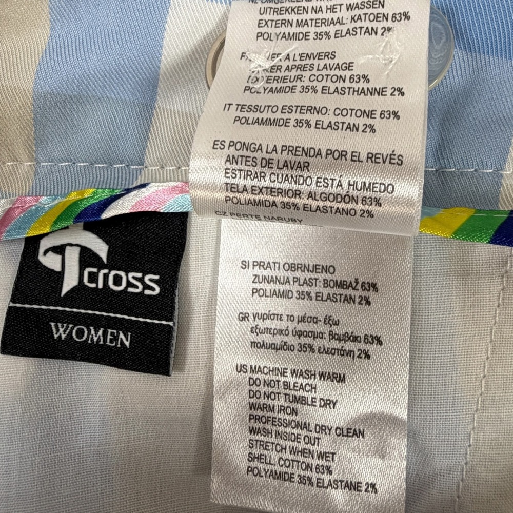 Cross Sportswear Womens Blue Tan Plaid Golf Shorts W Classic Size 8 NWT Swiss - Picture 12 of 13